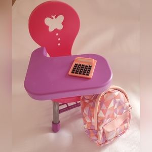School desk and accessories 18in dolls